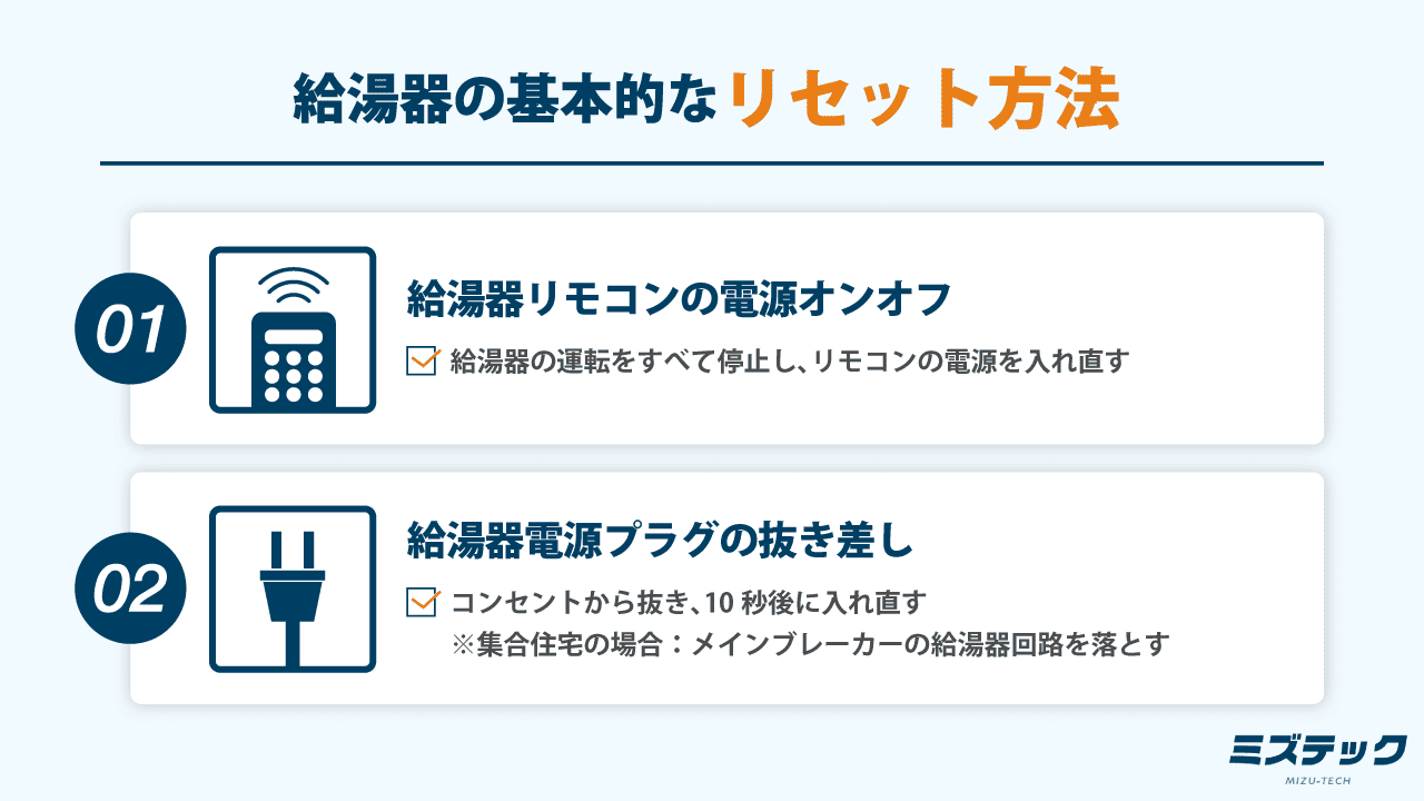 給湯器のリセット方法は？エラーコードごとの対処法も解説 | 株式会社