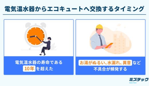 電気温水器からエコキュートへの交換はいつがおすすめ？費用相場と工事内容も解説