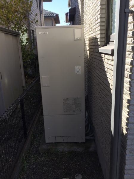 島根県浜田市で電気温水器⇒エコキュート交換工事　日立『BE-4670-BFAWU』→日立『BHP-F37RU』