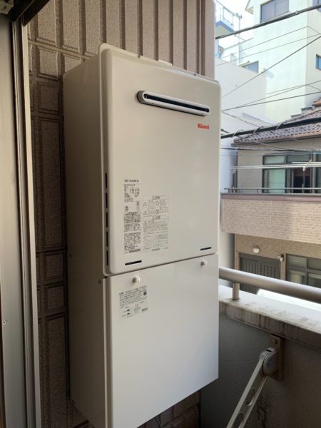 埼玉県所沢市でガス給湯器交換工事　ナショナル『GJ-C16T2』→リンナイ『RUF-A2005SAW』