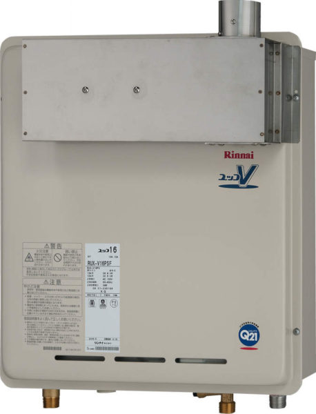 最安挑戦】リンナイ ガス給湯専用 RUX-V16PSF 16号PS扉内設置・延長前