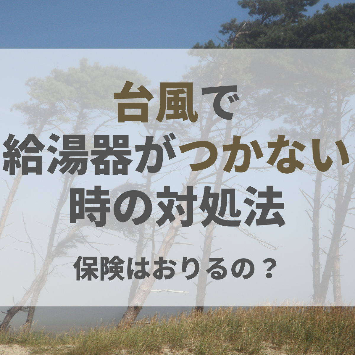 台風・ゲリラ豪雨で給湯器がつかないときの対処法