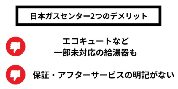 日本ガスセンター2つのデメリット