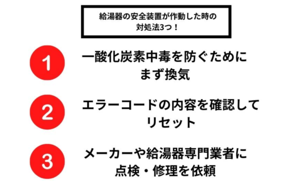 給湯器の安全装置が作動した時の対処法