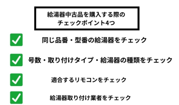 給湯器中古を購入する際のチェックポイント4つ