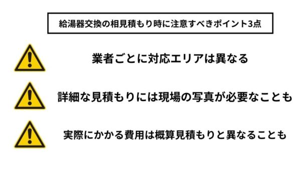 給湯器交換の相見積もり時に注意すべきポイン