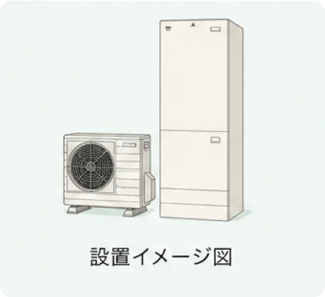 設置イメージ図（貯湯タンクとヒートポンプユニット）