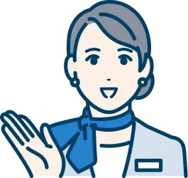 ディスポーザーについて説明する女性スタッフのイラスト