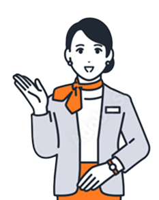 笑顔で手を上げて挨拶している女性のイラスト