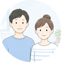 1〜2名家族のイラスト
