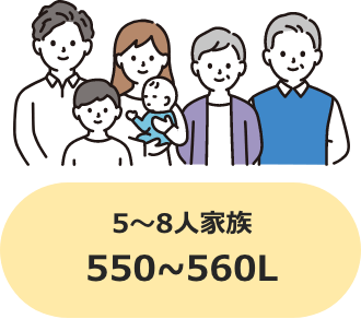 5〜8人家族550~560L