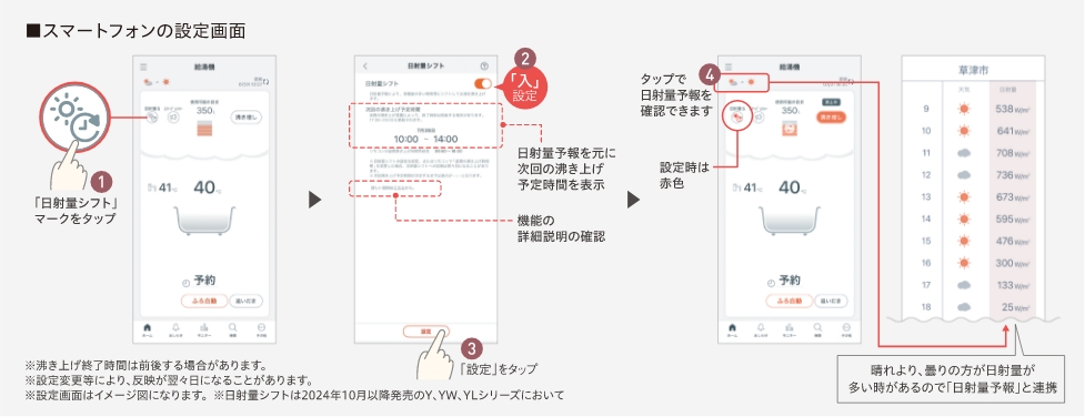 スマートフォンの設定画面